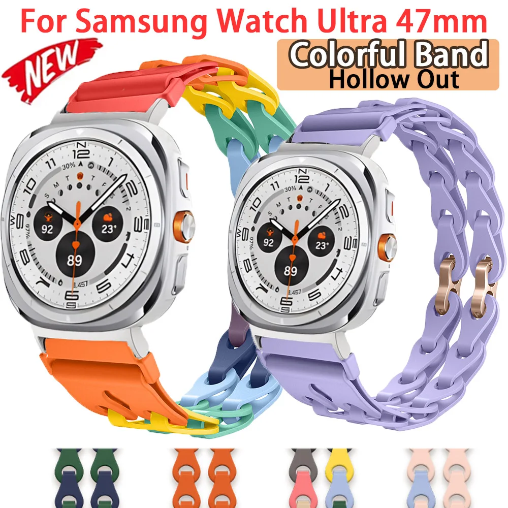 Für Samsung Uhr Ultra 47mm Silikon band bunt aushöhlen Sport Armband für Samsung Uhr Ultra Lte 47mm schlanke Armband Image