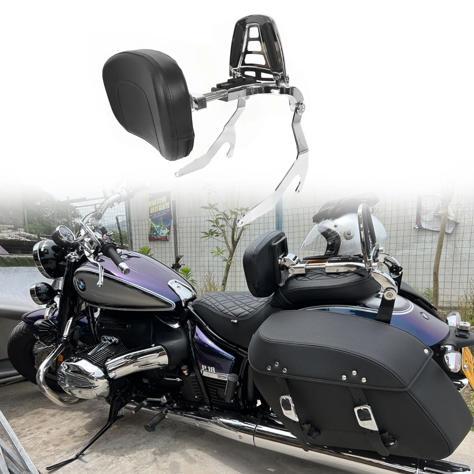Für BMW R18B Bagger R18 Roctane R18 Transcontinental Mehrzweck-verstellbare Fahrer- und Beifahrer-Rückenlehne Sissy Bar Image