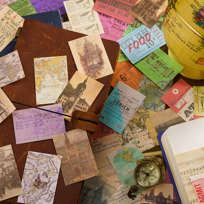 8 Stile 100 Blatt Memory Collection Serie Material Papier Journal DIY Material Dekoration Memo Pad Scrap book Briefpapier Image