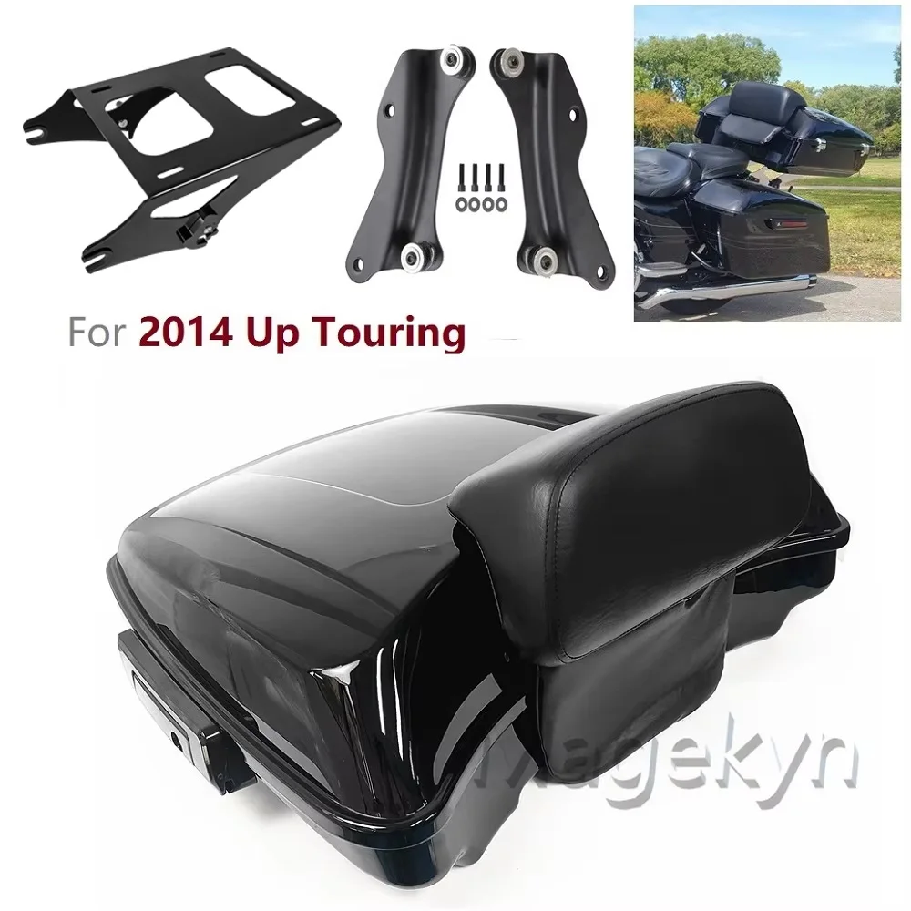 2009-2025 Schwarzer Latche Razor Tail Box Top Case Moto Tour Pak Pack für Harley Davidson Road Glide Street Glide Ultra Electra CVO