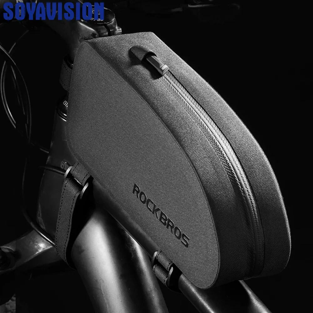 Fahrradtasche TPU voll wasserdicht Radfahren Top Vorderrohr Rahmentasche MTB Rennrad Fahrradtasche Schwarz Fahrradzubehör Image