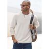 Strickpullover H.I.S, Herren, Gr. XL (56/58), beige (beige meliert), Feinstrick, Obermaterial: 60% Baumwolle, 40% Polyester, meliert, casual, regular fit normal, Rundhals, Langarm Rollkanten, Pullover, Pullover mit hochwertiger Halslochverarbeitung...