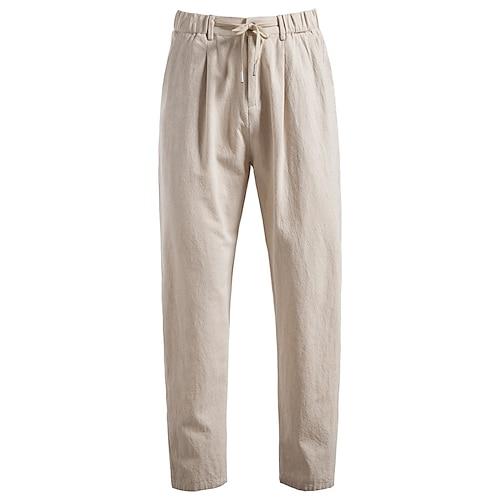 Herren Hose Chinos Einfarbig Volle Länge Formell Hochzeit Outdoor Elegant Urlaub Schwarz Leicht Braun Mikroelastisch