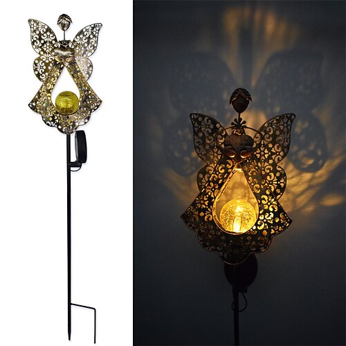 Solar Gartenleuchten außen – Sonne LED-Solarleuchten mit Mondflamme, Retro-Gartenlampen aus Eisen für die Dekoration von Gehwegen, Höfen und Terrassen Image