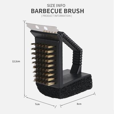 1Pc Stainless Steel BBQ Grill Brush - Triangle Cleaning Brush for Outdoor Camping Grills - Durable Effective