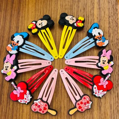 10Pcs Cartoon Princess Mickey Minnie BB Hair Clips Kids Hairpins Girls Hair Accessories Bobby Pin