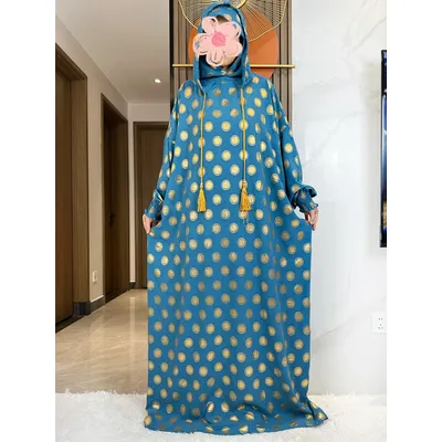 2024 New Muslim Confortable Cotton Abaya For Women Ramadan Prayer Dubai Turkey Middle East Femme