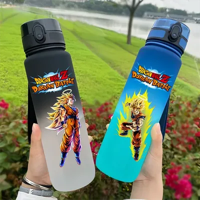 650ML Dragon Ball Figure Water Cup Portable Children's Outdoor Sports Large Capacity Plastic