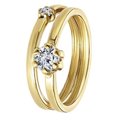 Lucardi Ringe 9 carat 375 Gold - 52mm Damen Image