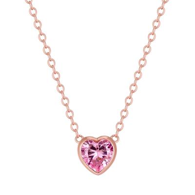 Trilani Halskette Herz aus Sterling Silber in Roségold mit Zirkonia 40,0 cm Basiskette + 5,0 Verlängerung Damen Image