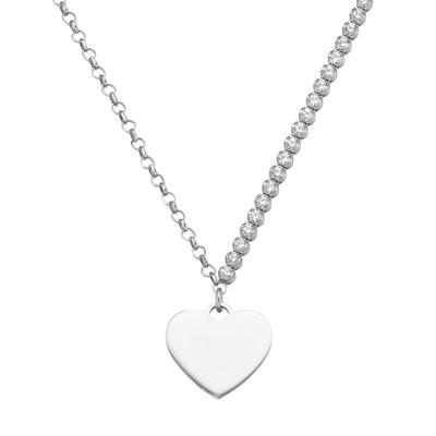 Smart Jewel - Collier mit Zirkonia und Herzanhänger, Silber 925 Ketten 1 ct Silber