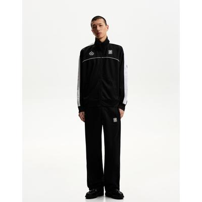 Bershka Embroidered Technical Trousers Men Xl Black