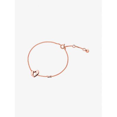 Michael Kors Precious Metal-Plated Sterling Silver Heart Bracelet Rose Gold One Size