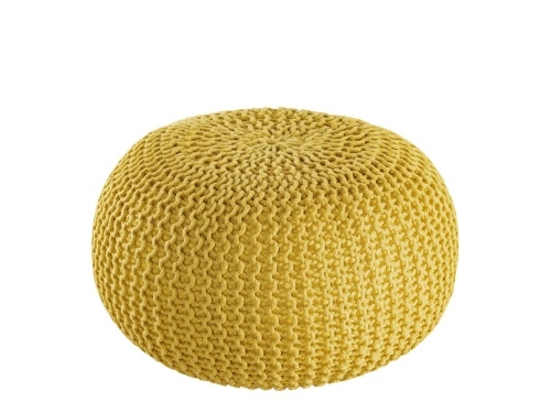 Amagohome Pouf Outdoor ø 55 o. 45cm Bodenkissen Sitzpouf Hocker wetterfest pflegeleicht & nachhaltig : ø 45 cm gelb - freesia Image