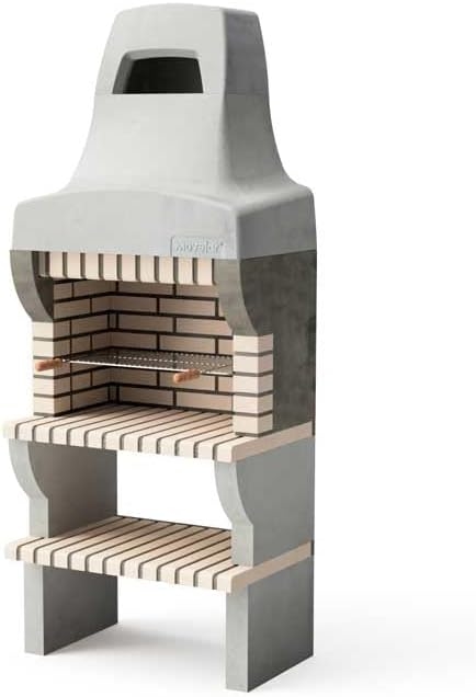 MAESTRO FERRETERO MF - Grillkamin Modell Bailen Plus (Grau Beige - 86,5 x 58 x 220 cm) REF: 8887 - Für den Außenbereich Image