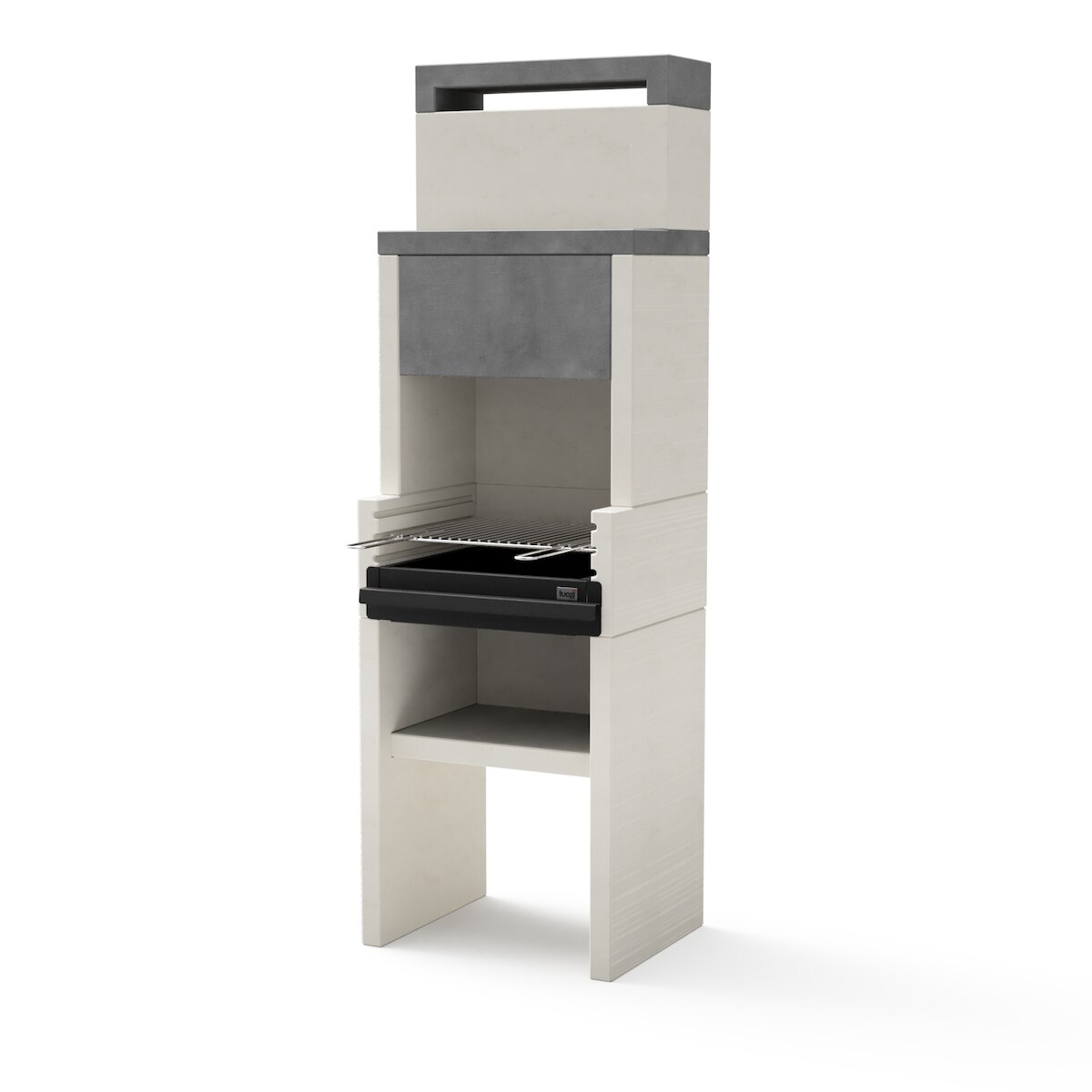 MAESTRO FERRETERO MF - VENIT flex hotte Holzkohlegrill (Grau/Weiß - 59 x 47 x 185 cm) REF: 4410 Image