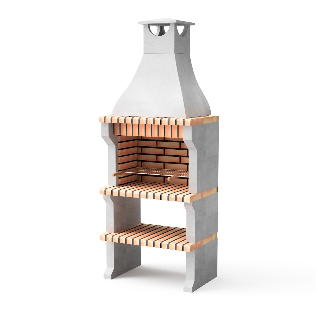 MAESTRO FERRETERO MF - Grillkamin Modell Alcoa XL (Grau, Orange - 86,5 x 58 x 225 cm) REF: 3413/4 - Für den Außenbereich Image