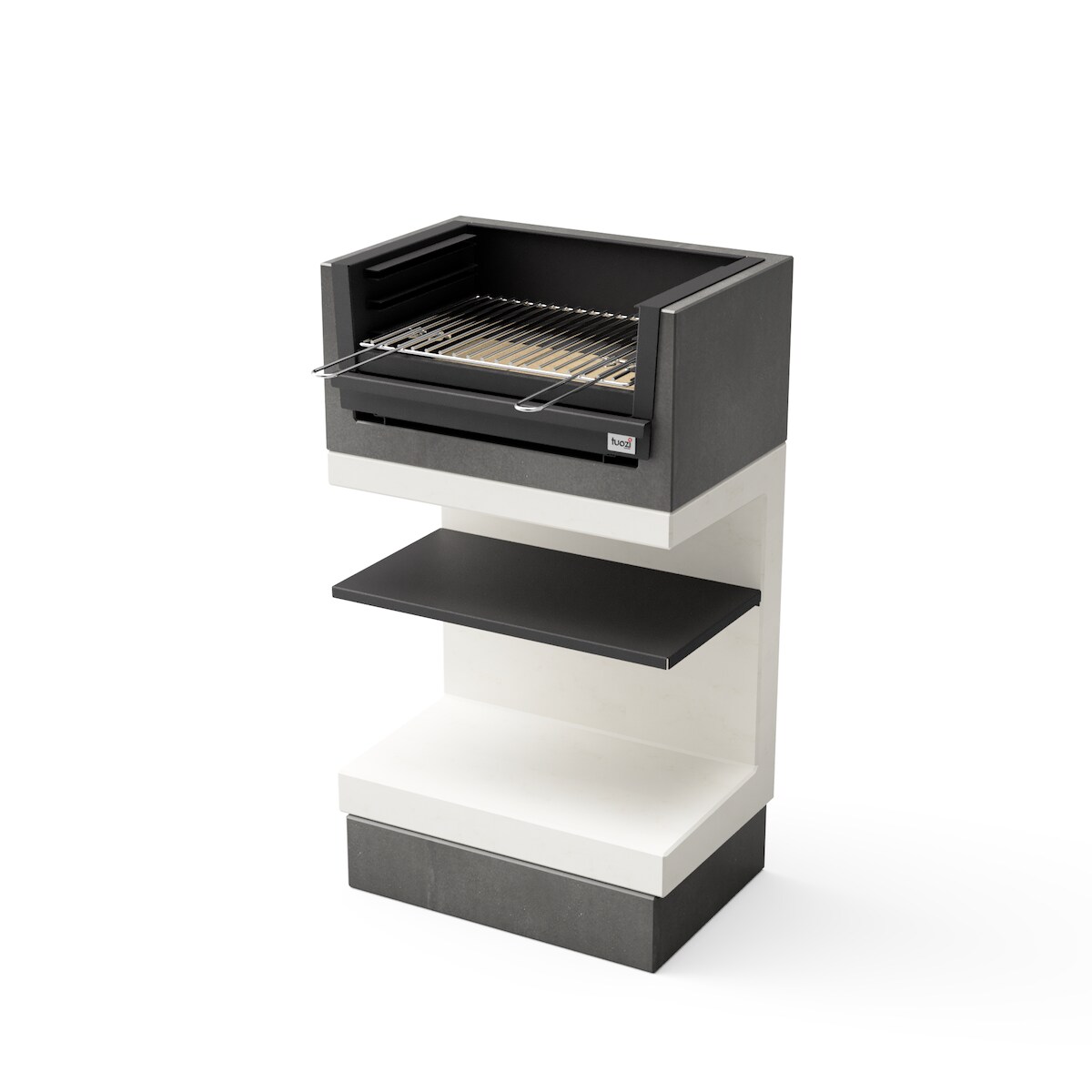 MAESTRO FERRETERO MF - Eingebauter Grill für Holz und Holzkohle, Modell KITAWAY MINI GRILL (Grau/Weiß - 63 x 41,5 x 110 cm) REF: T00979 Image