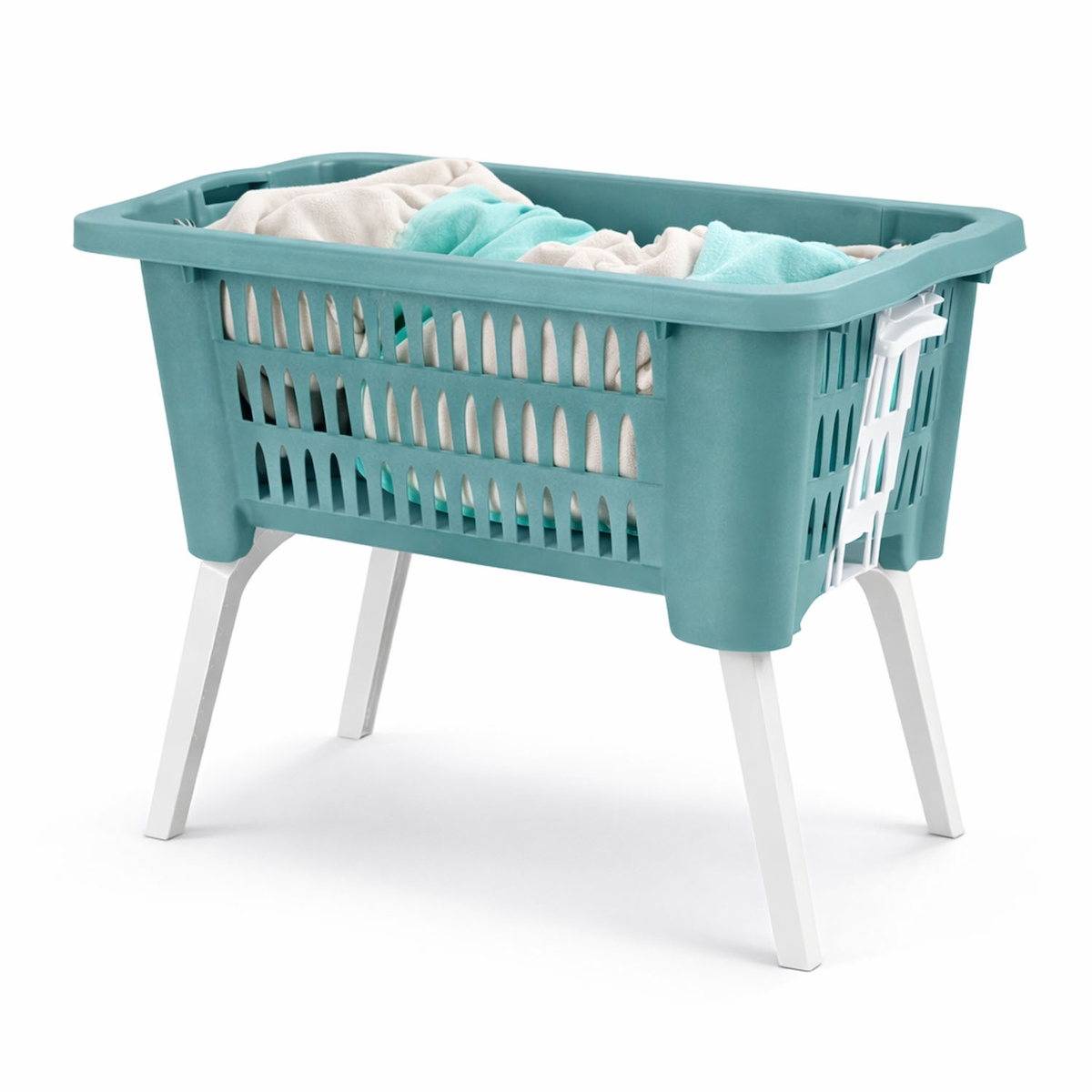 Mojawo Wäschekorb Wäschesammler klappbaren Füßen B60xL40xH28/58cm Mintgrün Image