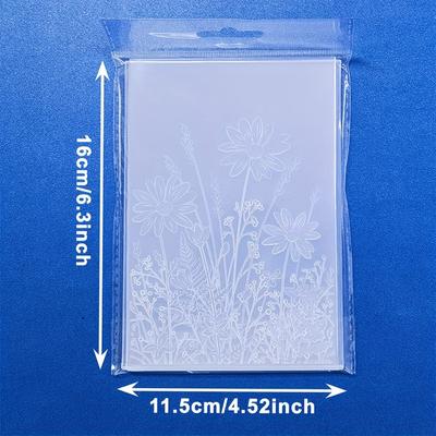 TEMU 3d Embossing Folders For Scrapbooking - Wildflower Clear Plastic Die-cuts With Floral Theme