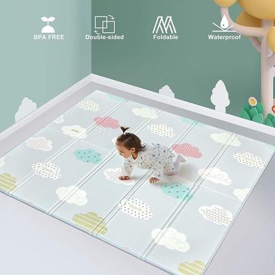 TEMU Foldable Baby Playmat, Oversized Waterproof Activity Play Mat For Baby, Toddler, Infant, Play And Abdominal Time, Floor Foam Baby Mat With Travel Bag ( (71 X59x0.4 Inch))