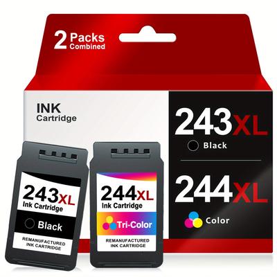 TEMU 243xl 244xl Ink Cartridge Black And Color Replacement For Pg-243xl Cl-244xl High- Compatible For Mg2522 Mg4520 Mg3320 Mg3322 Ts202 Ts302 Ts3120 Ts3122o Printer 2-pack