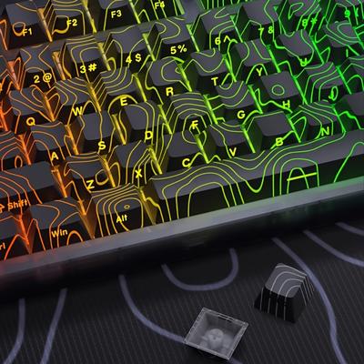 TEMU 1 Set Compatible Minimalist Keycaps, Pbt Cherry 87 Keys, Transparent Characters, , Original Height, For 60/87 Key Keyboards