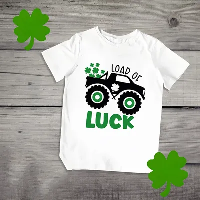 Kids St. Patrick's Day Shirts Loads of Luck Boys St Patricks Day Shirt Kids Funny Irish Clover St