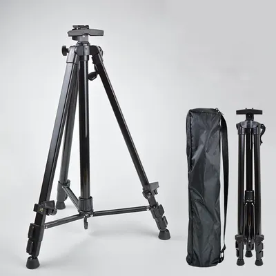 155cm Display Easel Stand, Iron Metal Tripod Art Easel Adjustable Height from 54-155cm for Table-Top/Floor Painting, Drawing