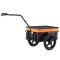 SucceBuy Remorque de chargement de vélo 88 lb Chariot de chariot de vélo de rangement pliable avec roues de 16" et réflecteurs sûrs pour roues de vélo de 24" à 28"