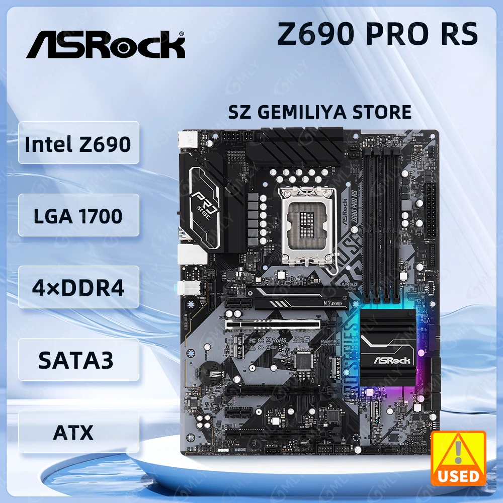 ASRock Z690 Carte Mère Z690 Pro RS Carte Mère LIncome 1700 DDR4 128GB NVMe SSD prise en charge i5-14600 14900F 13400 12700 14790 cpu ATX