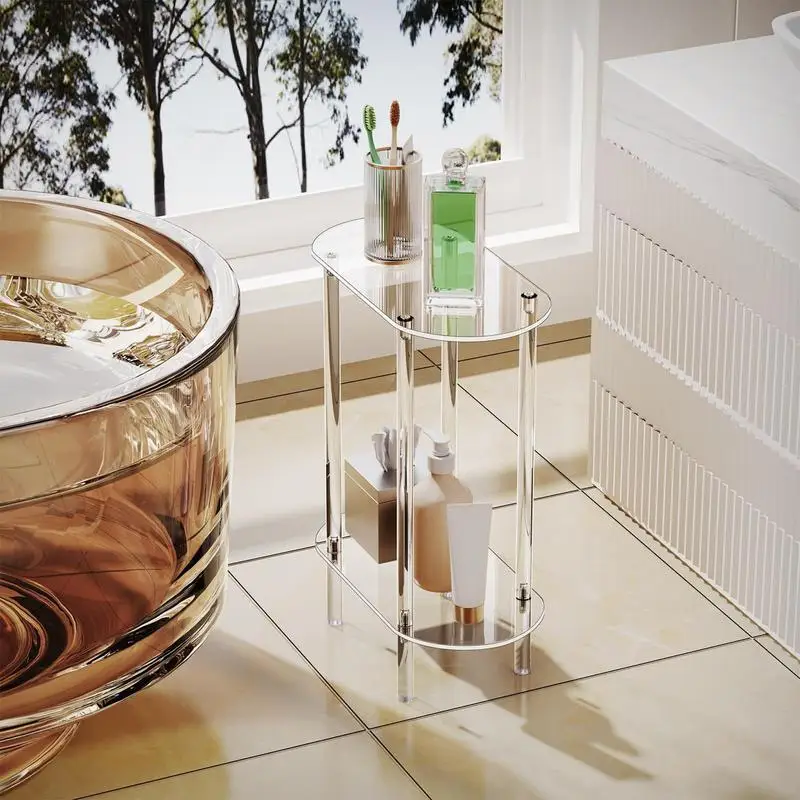 Table à thé en acrylique transparent, table d