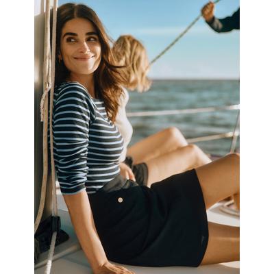 J.McLaughlin Women's Goldie T-Shirt in Stripe Blue/Navy, Size XS | Cotton