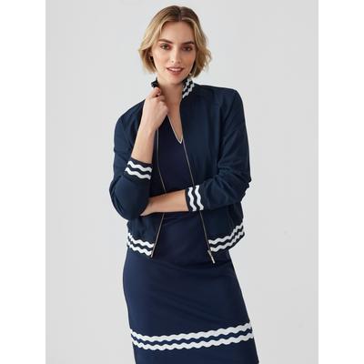 J.McLaughlin Women's Elettra Jacket Navy, Size XS | Nylon/Spandex