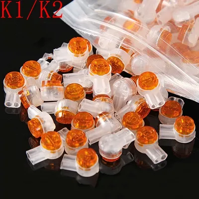 100 pcs K2 telephone line connector K1 wiring clamp connector wire cap wire wire wiring cold