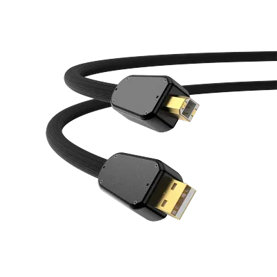 High-End SILVER USB A to B Audio Cables USB 2.0 Interconnect Cable