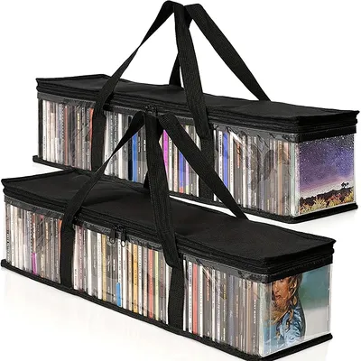 CD Storage Bag With Handles Waterproof Albums Games DVD Carrying Bag Music Book Organizer Protable