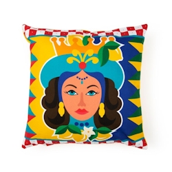 Excelsa Dekoratives Kissen Sicilian Rhapsody Living Baumwolle 45x16x45 cm Bunt Image