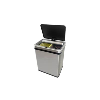 WellHome - 15+15L Smart Mülleimer mit automatischer Öffnung, ohne Beine, grau, 35,5x26x60cm Image
