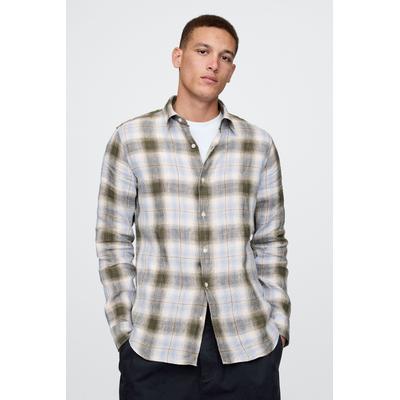 Gap Mens Light Blue 100% Linen Classic Shirt - Light Blue