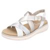 Riemchensandale REMONTE "Elisabeth Hurley-Collection", Damen, Gr. 37, gold (goldfarben, weiß, silberfarben), Leder, casual, Schuhe, Keilabsatz, Sommerschuh, Sandalette mit Kreuzbandage