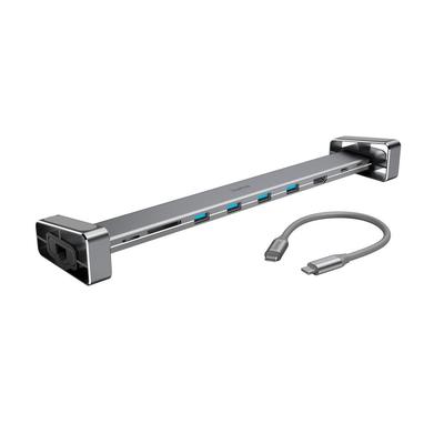 HAMA Laptop-Dockingstation "9in1 USB-C Docking Station für 4x USB-A, USB-C, HDMI™, LAN", grau (anthrazit), B:28,2mm H:3,