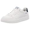 Sneaker RIEKER SPORT, Herren, Gr. 40, bunt (weiß, dunkelblau), Leder, kontrastfarbene Details, casual, Schuhe, Schnürschuh, Freizeitsneaker, Halbschuh mit dezenter Perforation