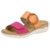 Pantolette REMONTE, Damen, Gr. 40, orange (orange, pink), Lederimitat, casual, Schuhe, Keilabsatz, Sommerschuh, Schlupfschuh mit Wechselfußbett