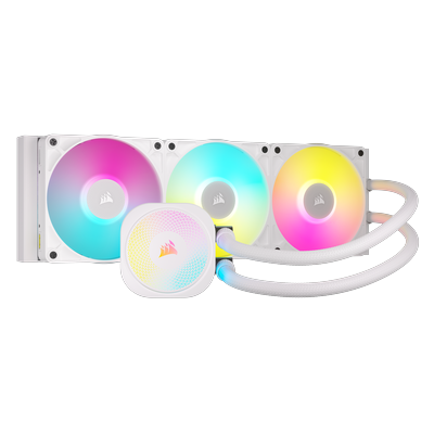 CORSAIR CPU Kühler "iCUE LINK TITAN 360 RX RGB", schwarz (weiß), B:39,6cm H:12,5cm T:2,7cm Ø:12cm, Computer-Kühler, Flüssig