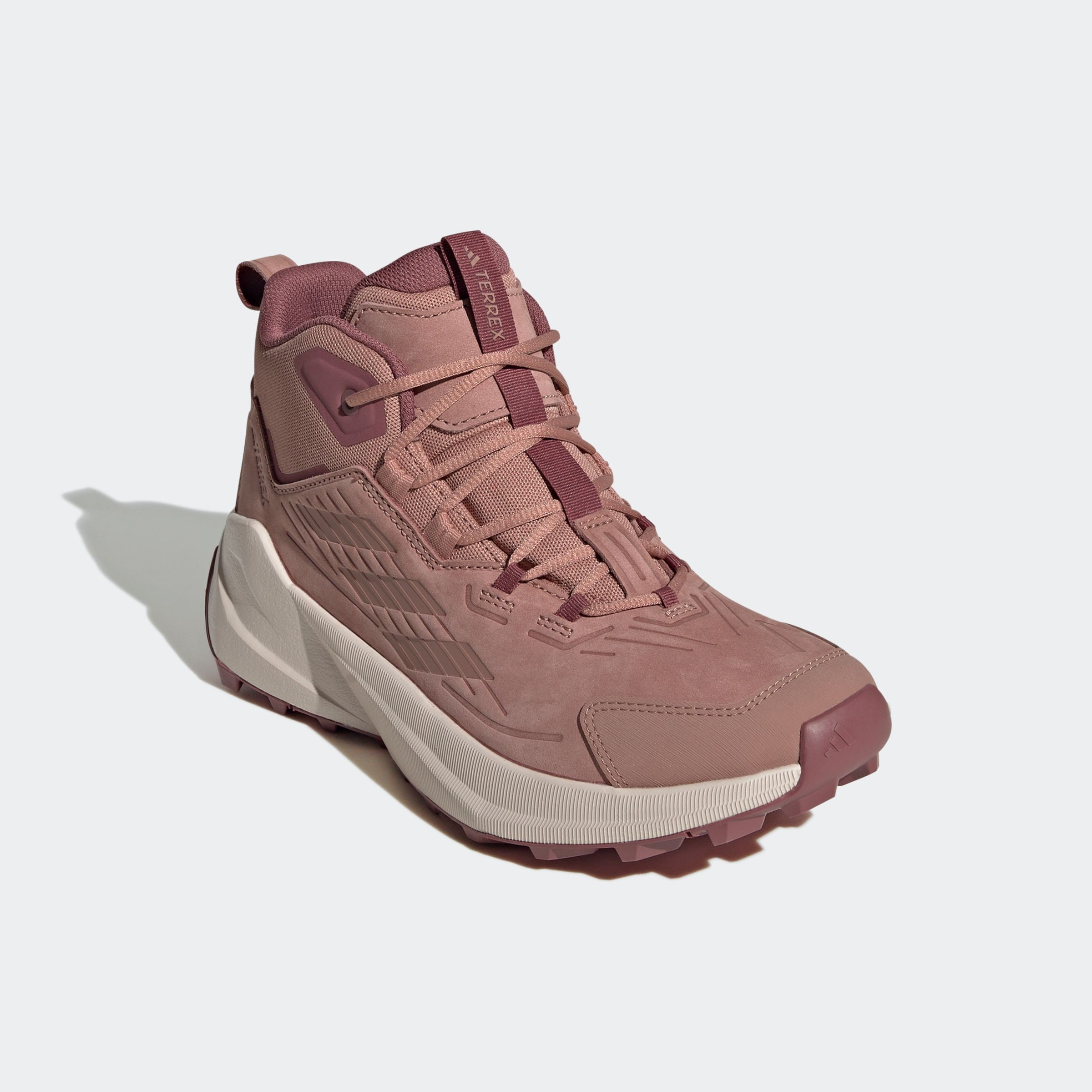 Wanderschuh ADIDAS TERREX "TRAILMAKER 2.0 LEATHER", Gr. 40,5, warm clay, warm clay, quiet crimson, Leder, Textil, Sportlich, Schuhe, aus Leder