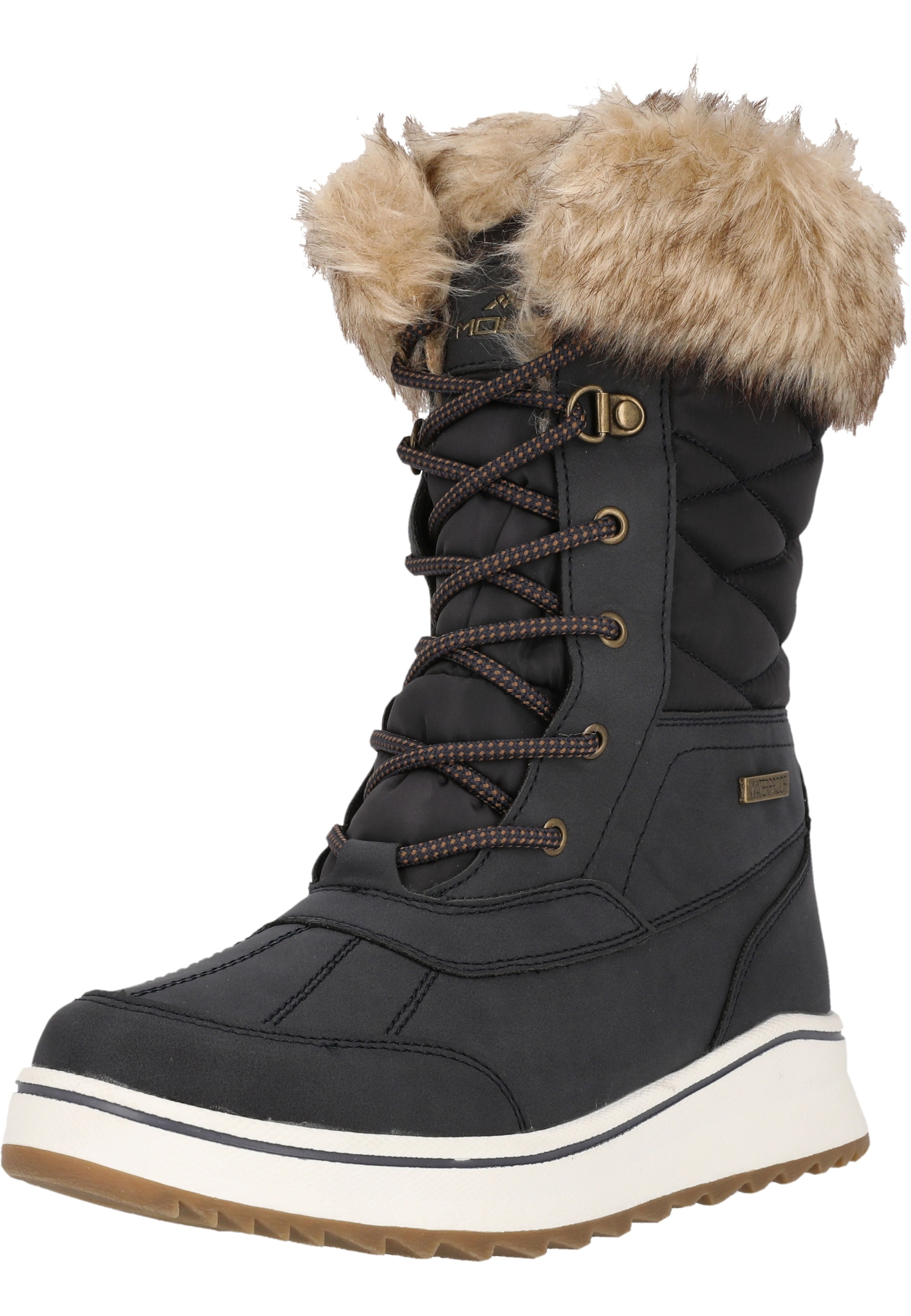 Stiefel MOLS "Sentian", Damen, Gr. 41, blau (dunkelblau), Kunstfaser, Polyurethane, Schuhe Stiefel, mit kuschelig-warmem Innenfutter