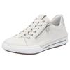 Slip-On Sneaker RIEKER, Damen, Gr. 40, silber (sanftes weiß, silberfarben), Leder, Lederimitat, sportlich, Schuhe, Slipper, Schlupfschuh, Halbschuh, Freizeitschuh in schmaler Form, Topseller