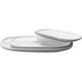 Servier-Set MÄSER "Isora, Platten Set, aus Keramik", grau (grau, weiß), B:21,00cm H:2,00cm L:33,00cm, Keramik, Servierplatten