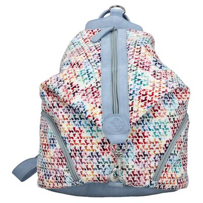 Cityrucksack RIEKER, Gr. B/H/T: 28cm x 39cm x 16cm, hellblau multicolor, Lederimitat, Textil, casual, Rucksäcke, Damen R